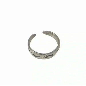 925 TOE RING XS STAMPED STERLING SILVER FOOT PRINTS BEACH INSPIRED